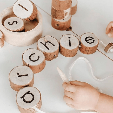 alphabet threading set natural toys 