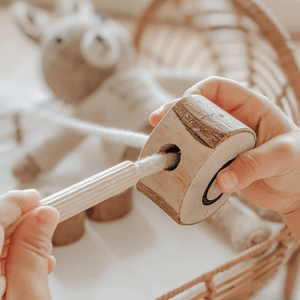 alphabet threading kit natural wooden toys for kids
