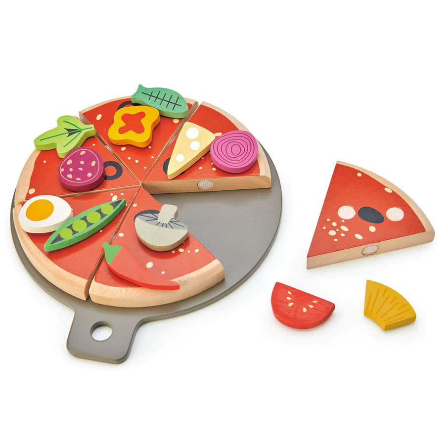 Wooden pizza toy deals set