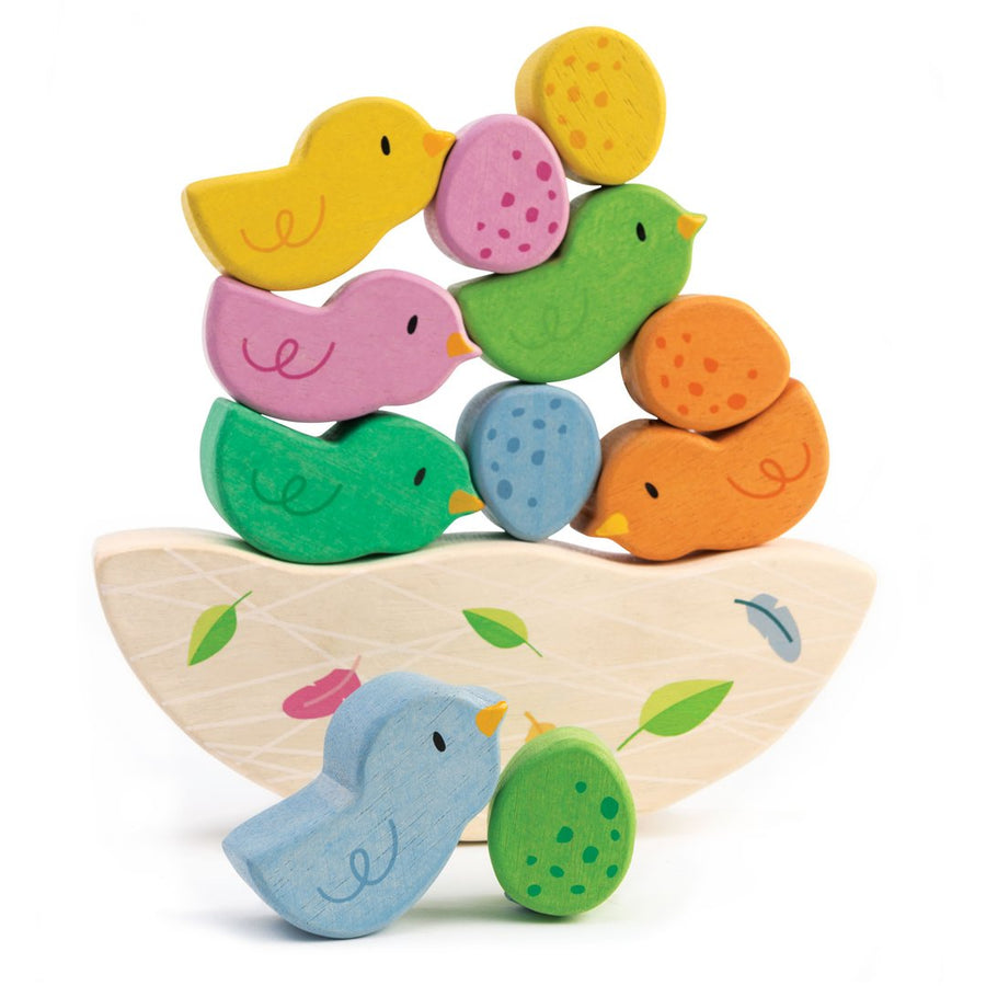 Baby Bird Balancing Game Educational Kids Toys Made From Natural Materials