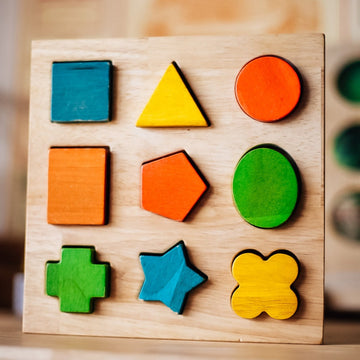 Qtoys | Wooden Shape Puzzle - Colourful