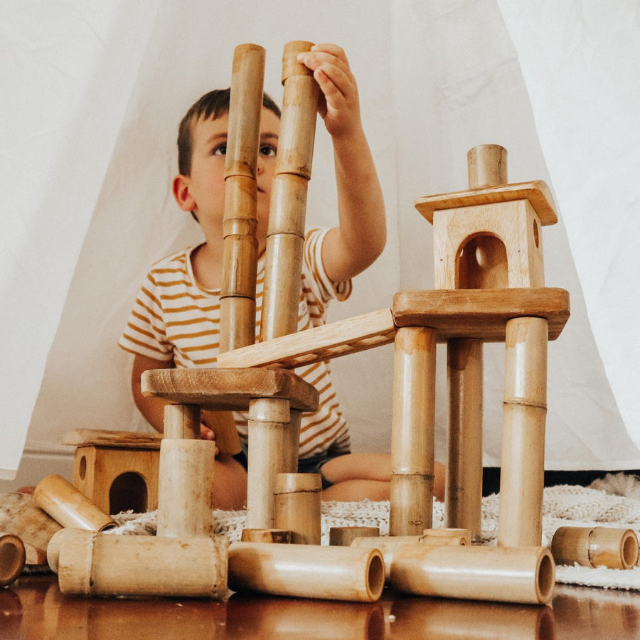Bamboo blocks toy for kids 2+