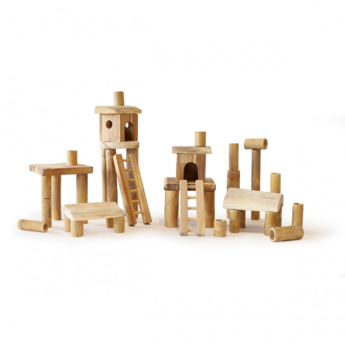 bamboo building blocks toy for children