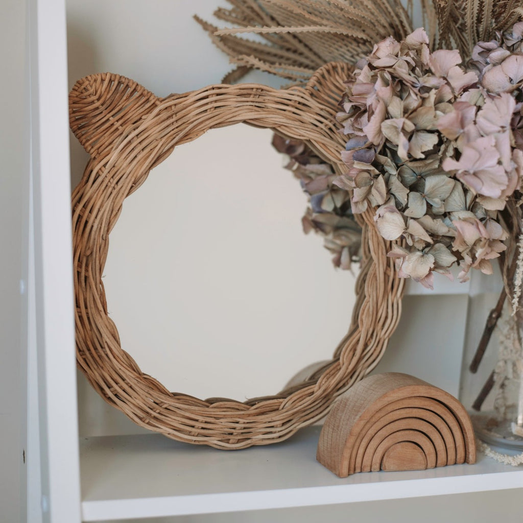 Tara Treasures | Rattan Mirror - Little Bear