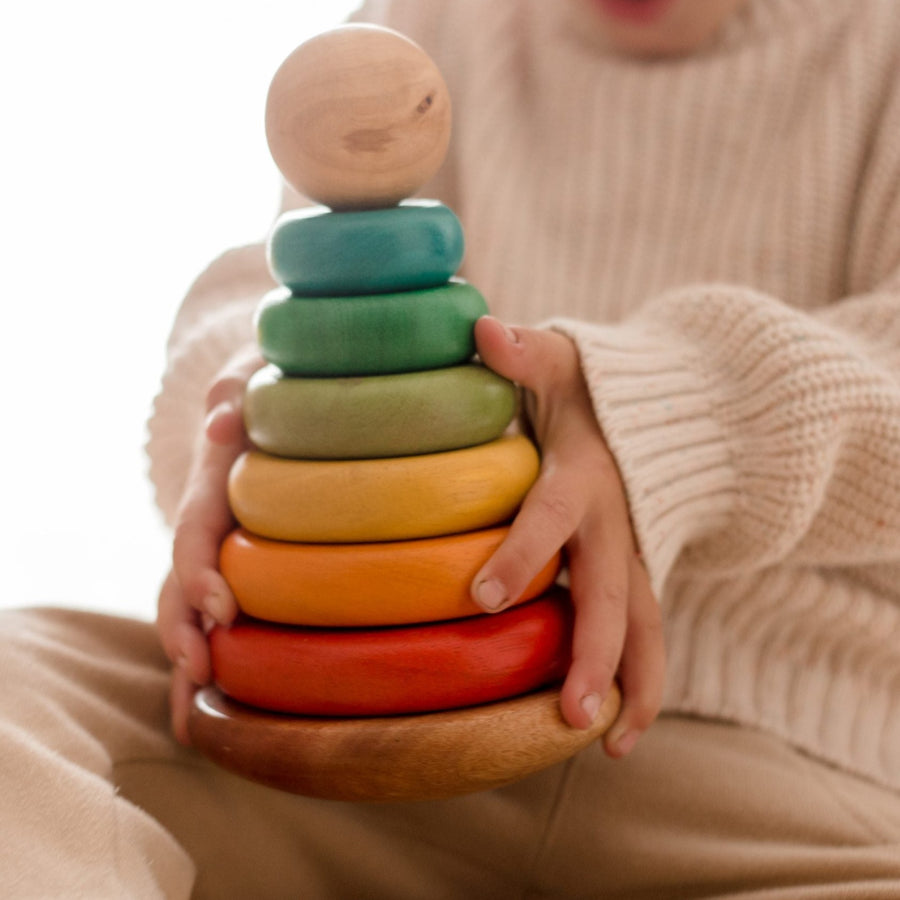 Qtoys | Wooden Stacking Rings | Colourful