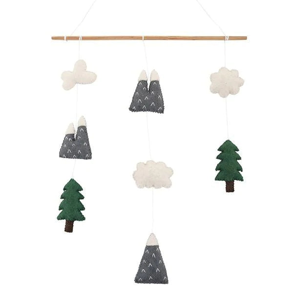 Felt wall hanging – mountains. Fair trade and eco-friendly. 