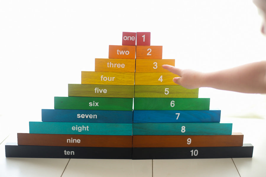 Colourful Montessori counting rods