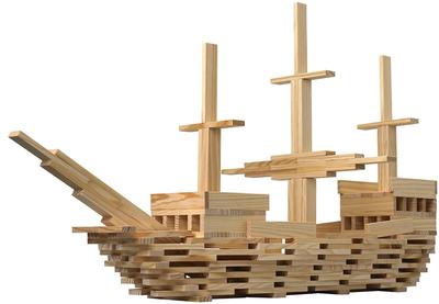 Qtoys | Wooden Plank Building Set - 200 pieces
