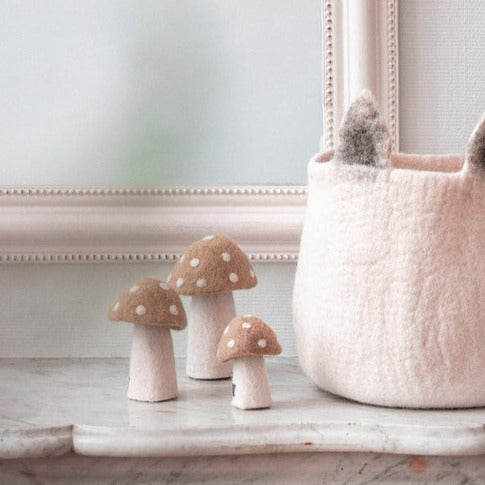 Muskhane Felt Dotty Mushrooms | Quartz Pink
