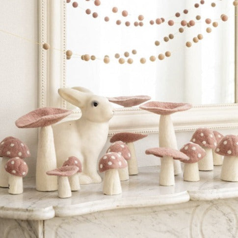 Muskhane Felt Dotty Mushrooms | Quartz Pink