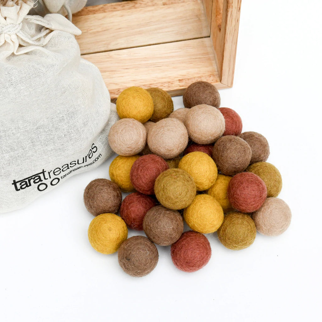 Tara Treasures | Felt Ball Set - Earthy Tones (30 pieces)
