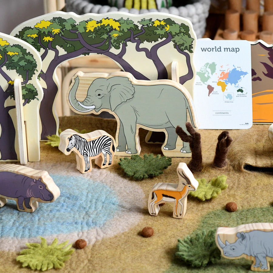 Tara Treasures Felt Mat Safari Playscape (Large) – Fairplay