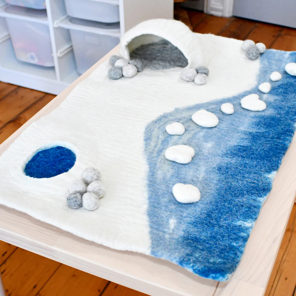 Tara Treasures | Felt Mat - Arctic Polar Playscape (Large)