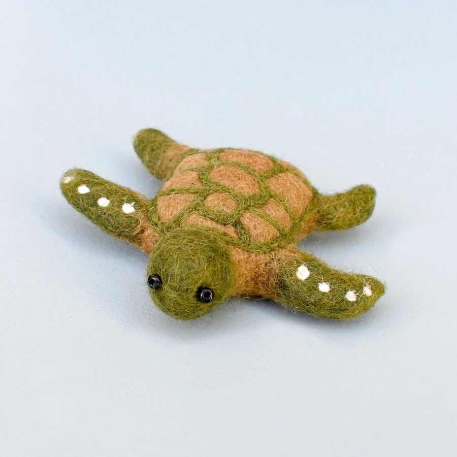 Eco-friendly, fairtrade felt sea turtle toy. 