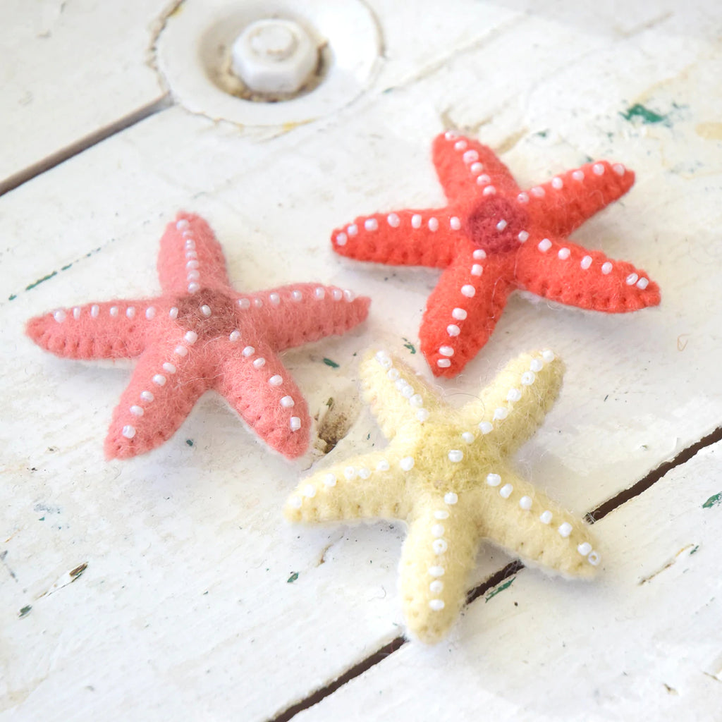 Eco-friendly, fair trade, felt starfish toy.  