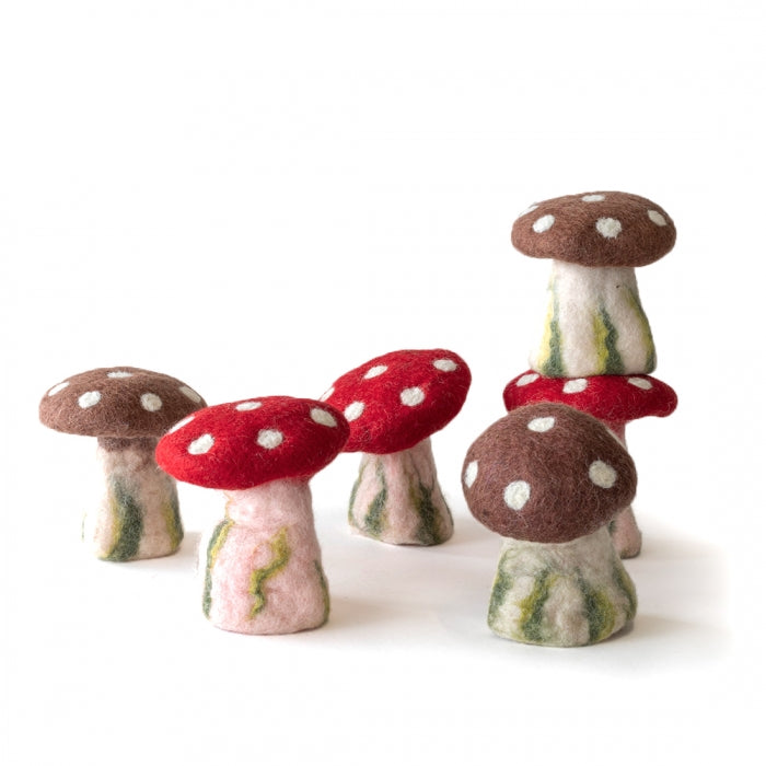 Ethical, fairtrade felt mushroom toy – small.  