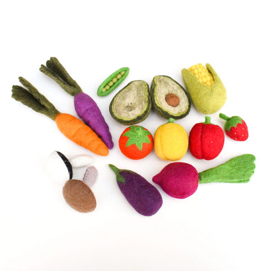 Felt Food | Fruit and Vegetable Set A (14 pc)