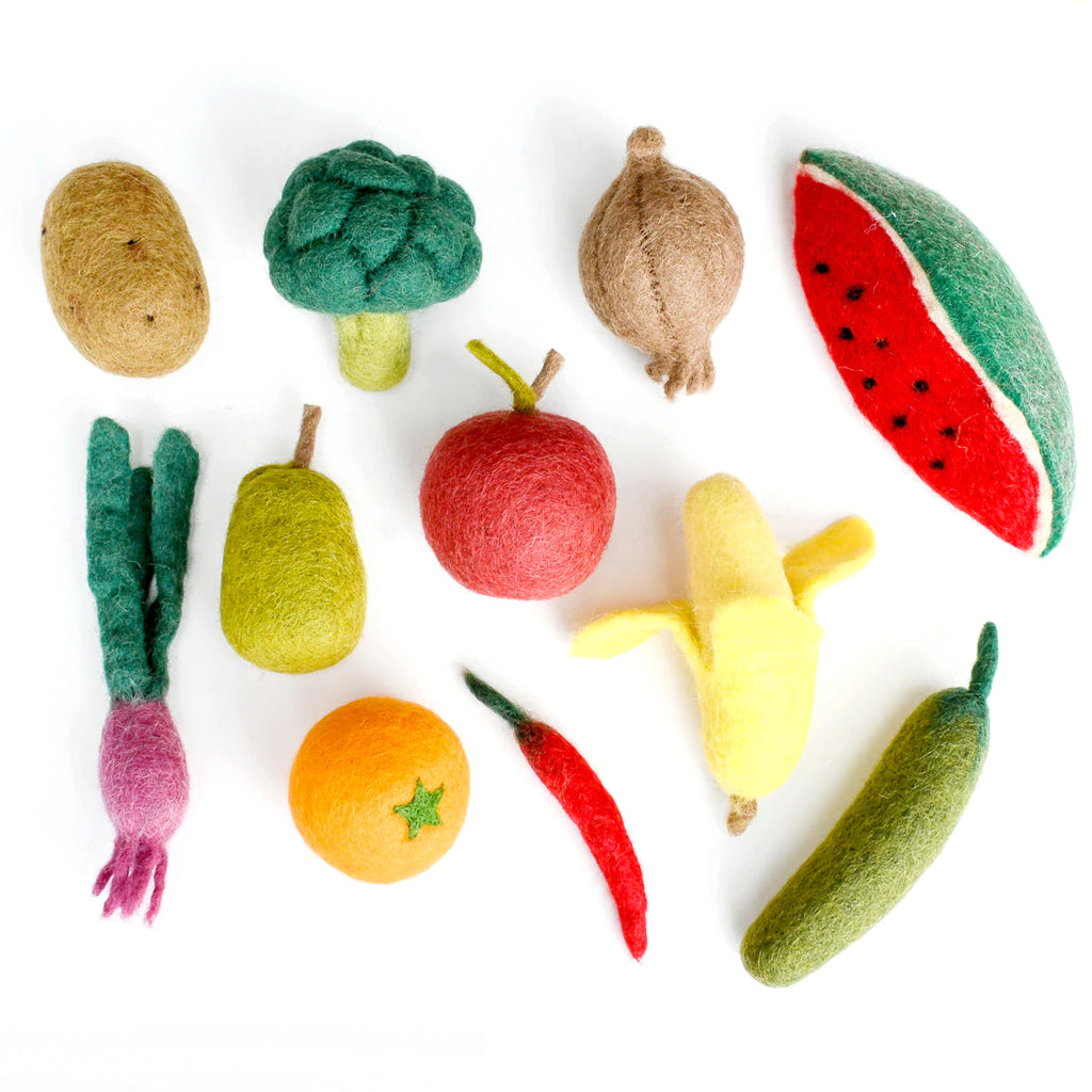 Tara Treasures | Felt Food - Fruit and Vegetable Set B (11 pc)