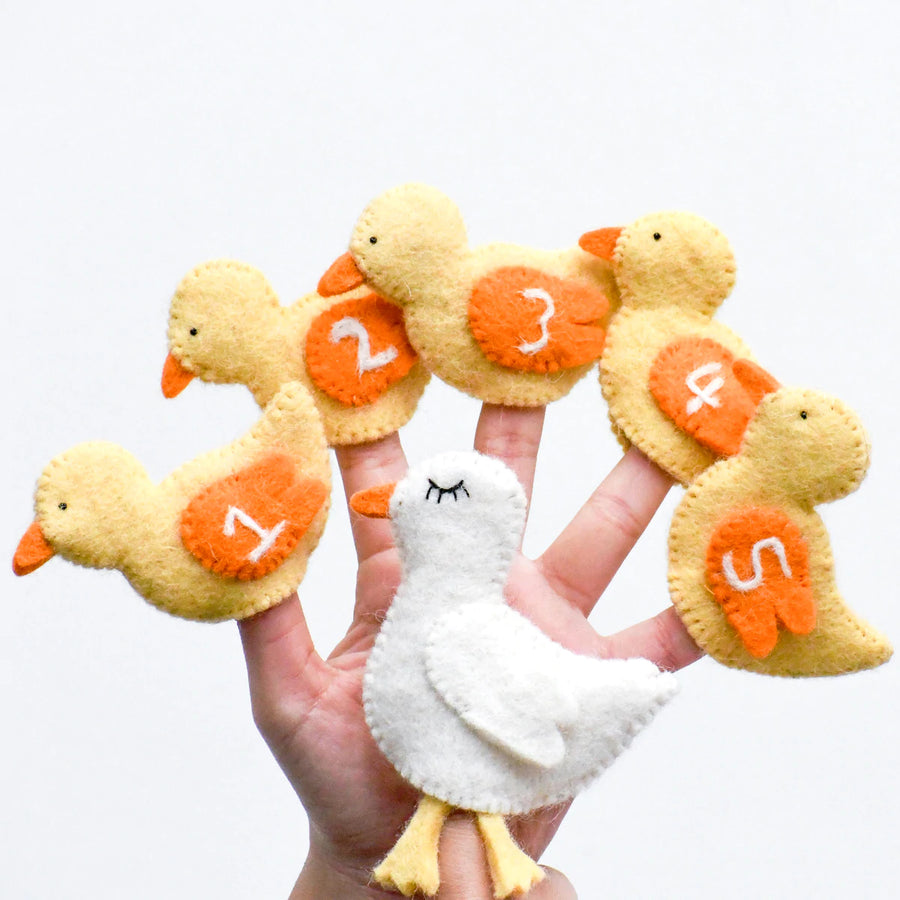Finger Puppet to set – 5 little ducks. Ethical and fair trade toys. 