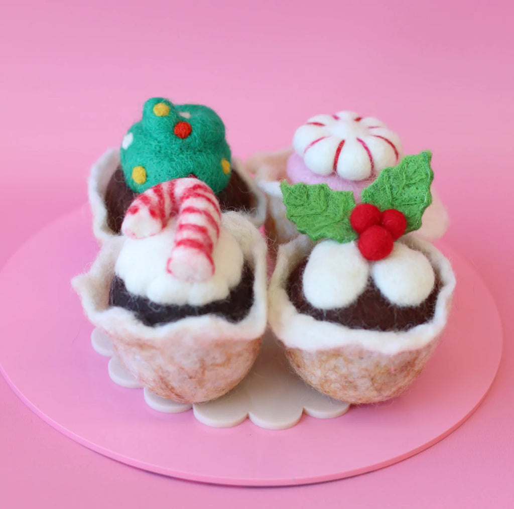 Juni Moon | Felt Food - Christmas Cupcakes