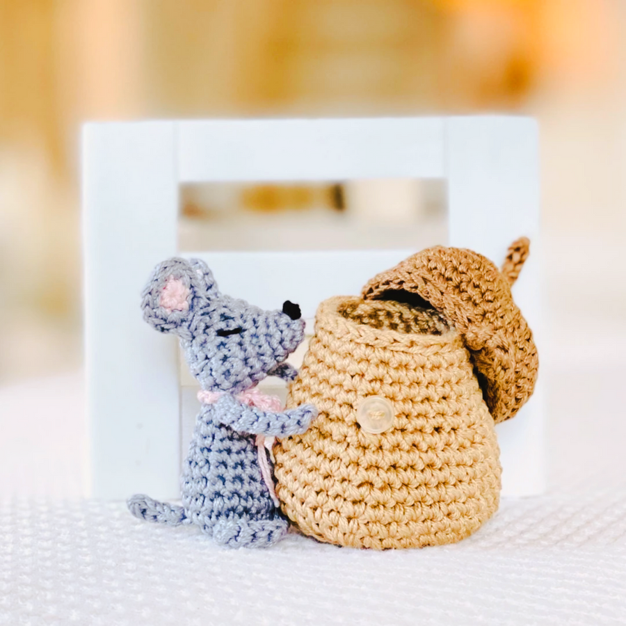 Cotton mouse toy. A gorgeous, fair trade toy for imaginary play. 