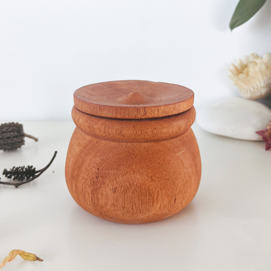 Wooden Lidded Pot