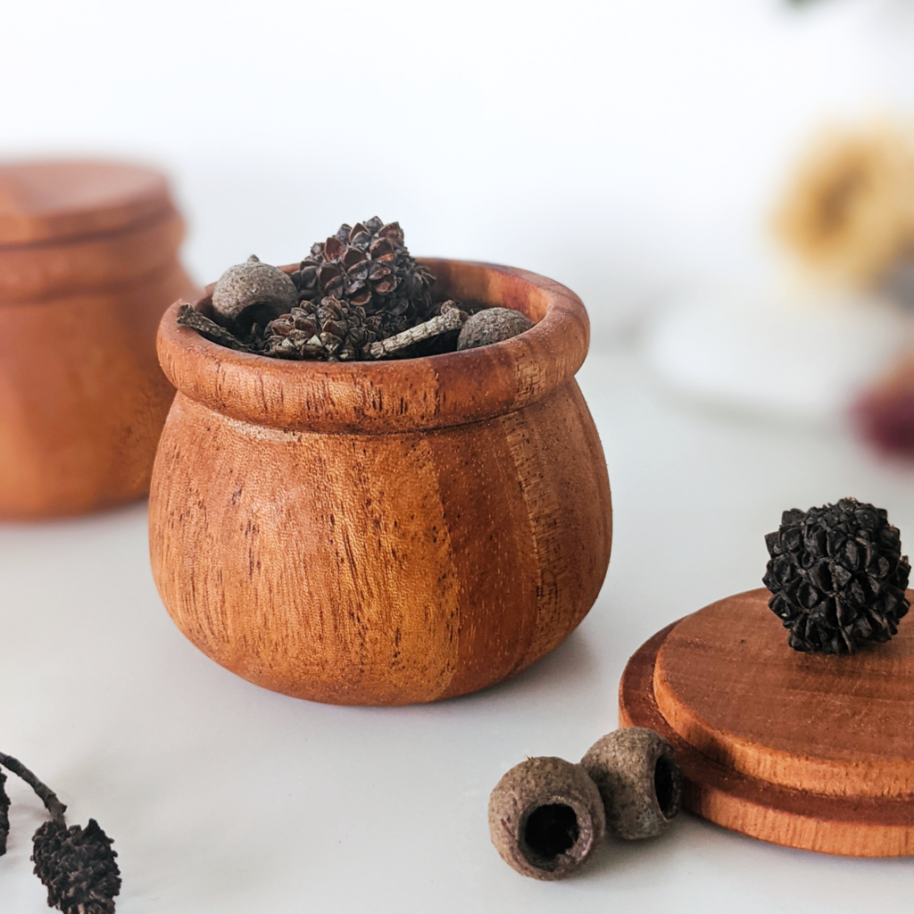 Wooden Lidded Pot
