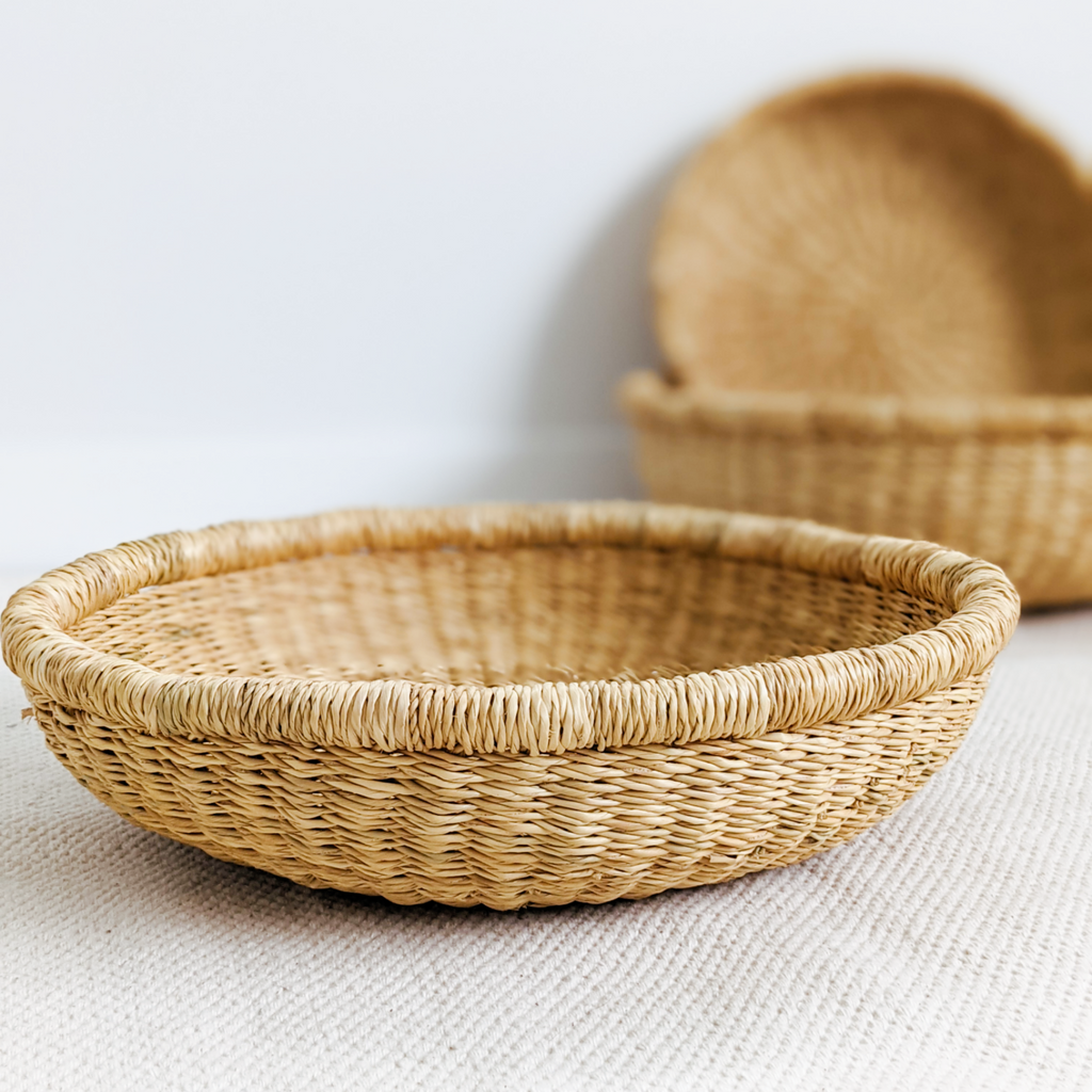 Round Bolga Basket Trays