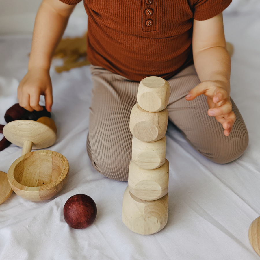 Wooden gem toys perfect for open ended play. Ethical, sustainable toy. 