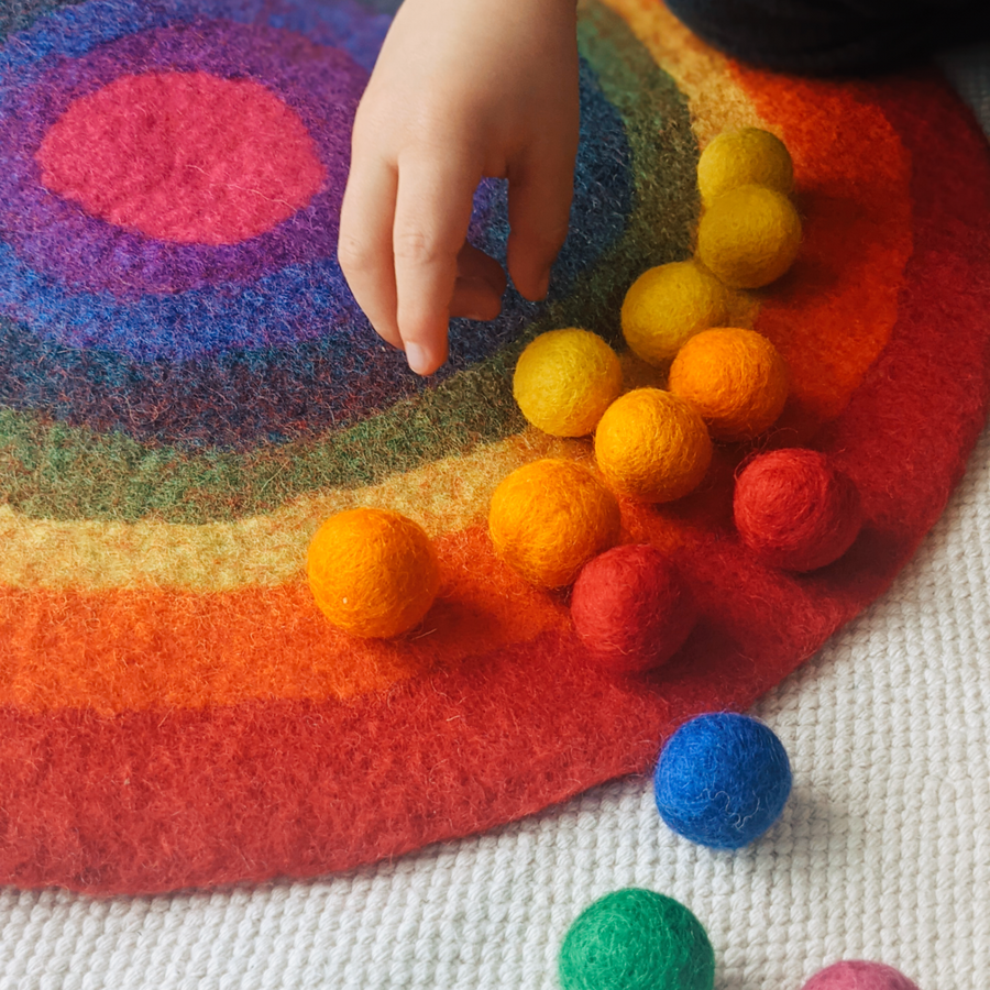 Colourful fair trade felted wool balls