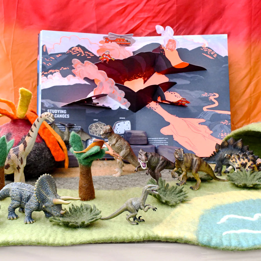 Felt Mat | Dinosaur and Volcanic Playscape (Large)