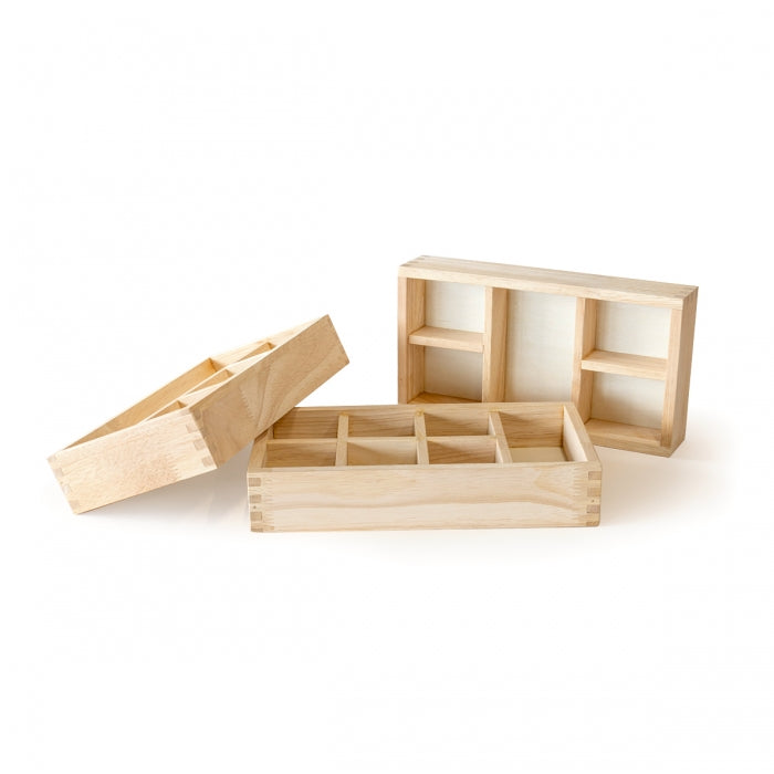 Wooden Montessori toy sorting trays