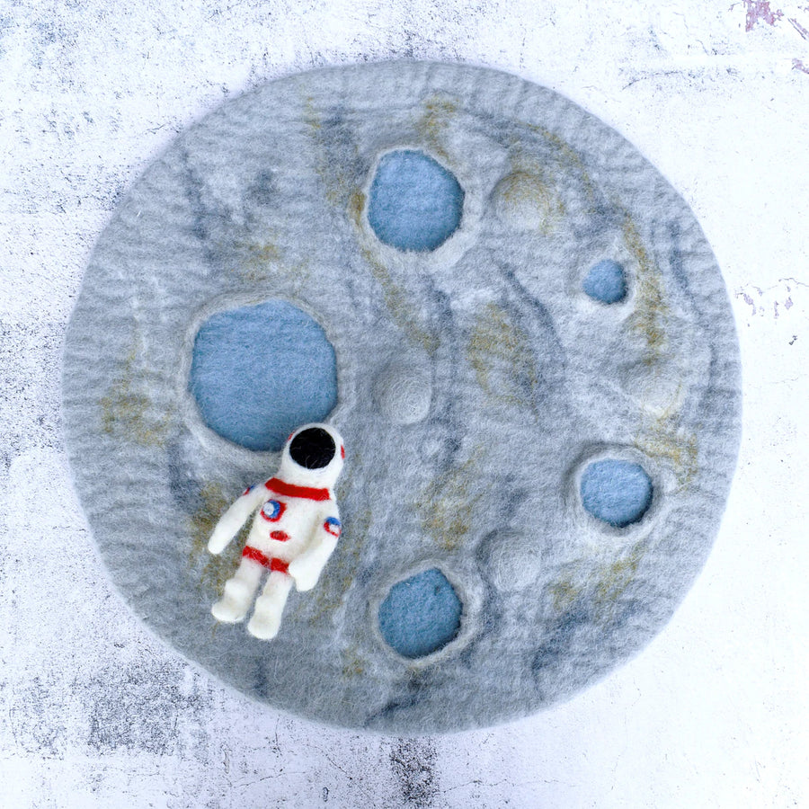 Felt Mat - Moon Crater Playscape with Astronaut