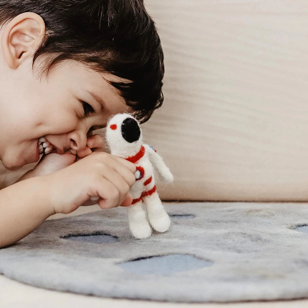 Tara Treasures | Felt Mat - Moon Crater Playscape with Astronaut