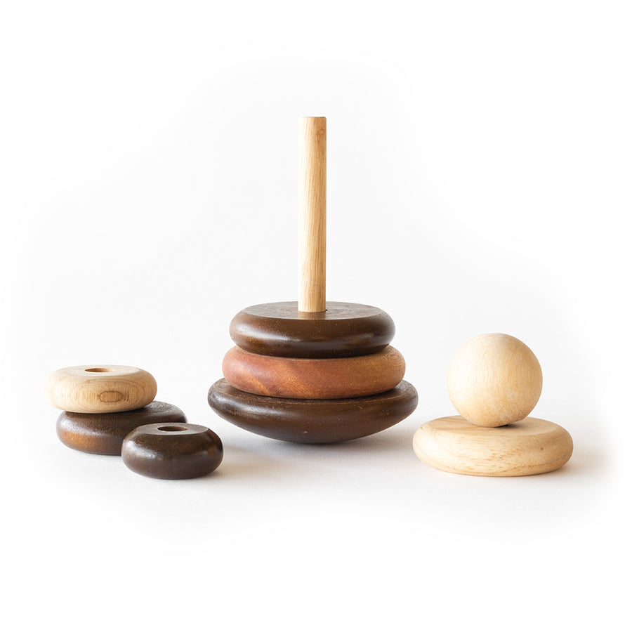 Qtoys | Wooden Stacking Rings | Natural