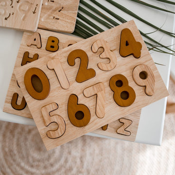 Qtoys | Natural Wooden Number Puzzle