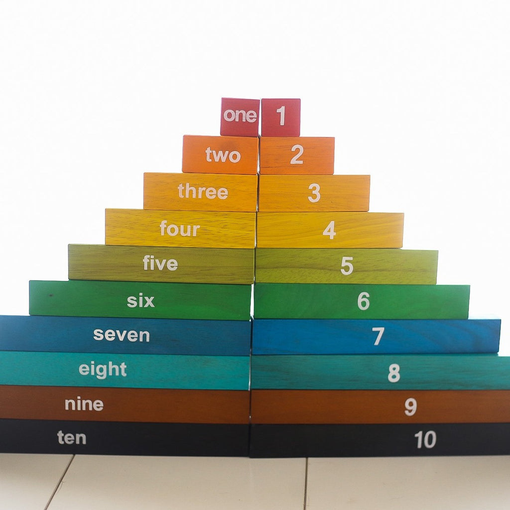 Colourful Montessori counting rods