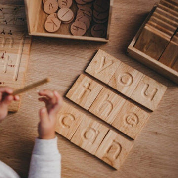  Montessori inspired wooden alphabet trays
