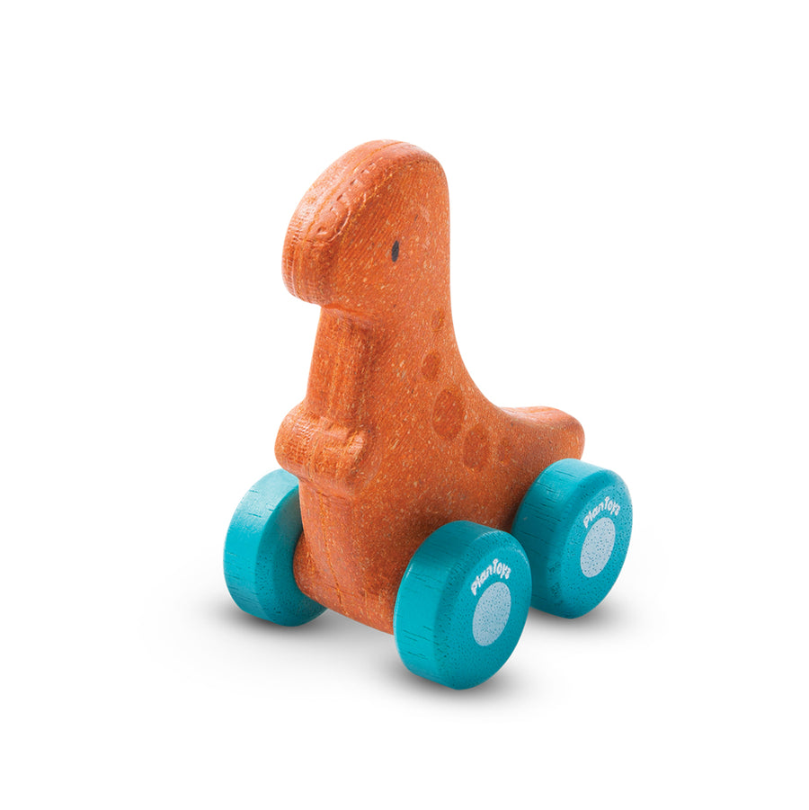 Eco wooden, fair trade toys mini dinosaurs on wheels 
