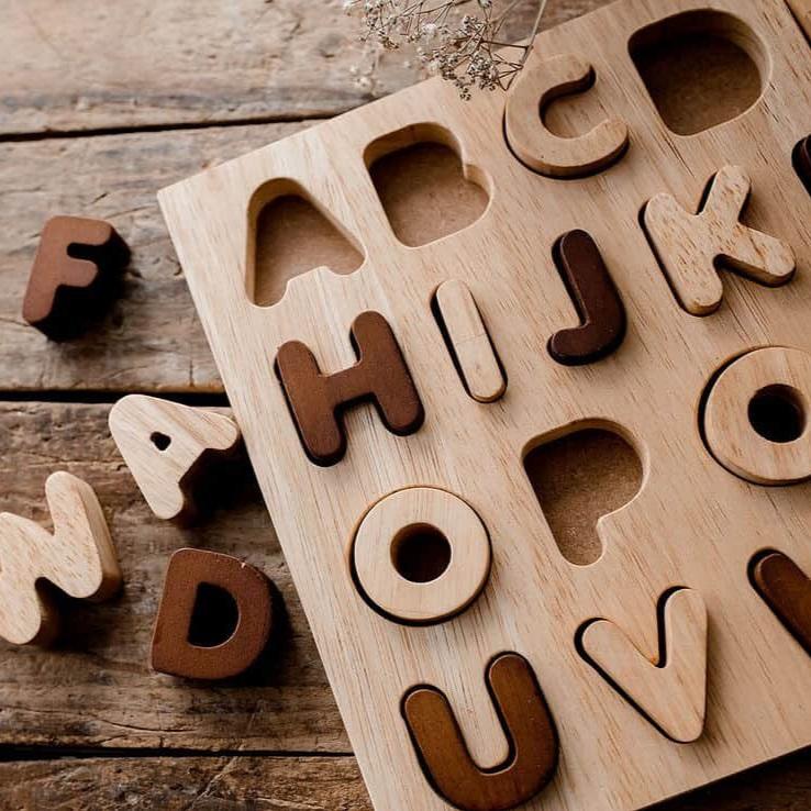 Natural Wooden Alphabet Puzzle - Upper Case 